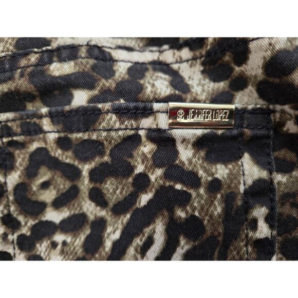 Jennifer Lopez Leopard Print Skinny Jeans -Size 12 Stretchy Party Cheetah - Picture 8 of 8